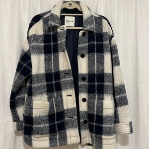 Madewell shacket super cute navy and cream!